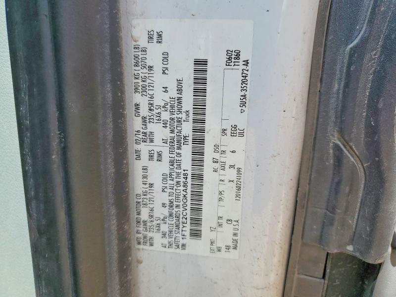 Продаж на аукціоні авто 2016 Ford Transit, vin: 1FTYE2CV0GKA86481, номер лоту: 60144616
