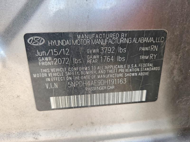Продажа на аукционе авто 2013 Hyundai Elantra, vin: 5NPDH4AE9DH191163, номер лота: 52655926