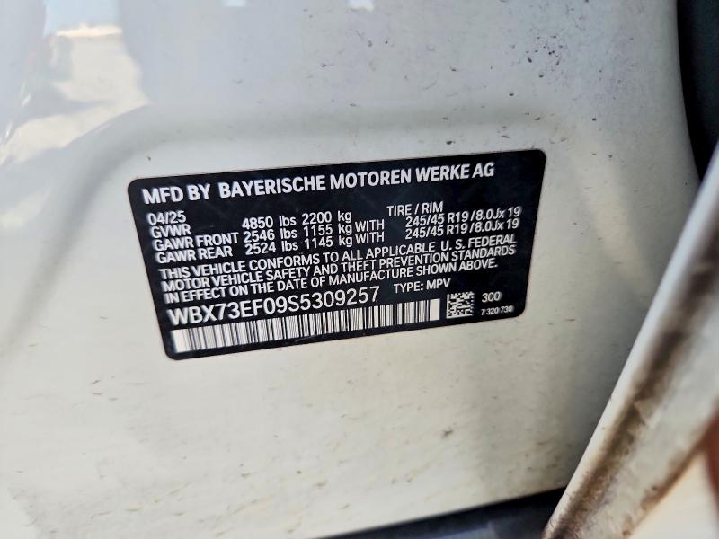 2025 Bmw X1 მანქანა იყიდება აუქციონზე, vin: WBX73EF09S5309257, აუქციონის ნომერი: 53429256