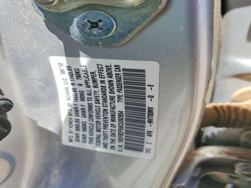 2012 Honda Civic მანქანა იყიდება აუქციონზე, vin: 19XFB2F59CE092854, აუქციონის ნომერი: 53731426