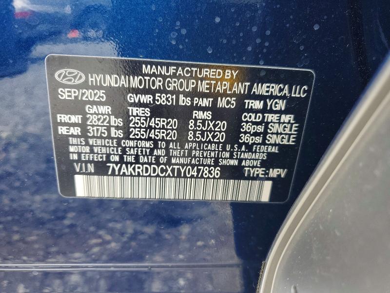53439956 :رقم المزاد ، 7YAKRDDCXTY047836 vin ، 2026 Hyundai Ioniq 5 مزاد بيع