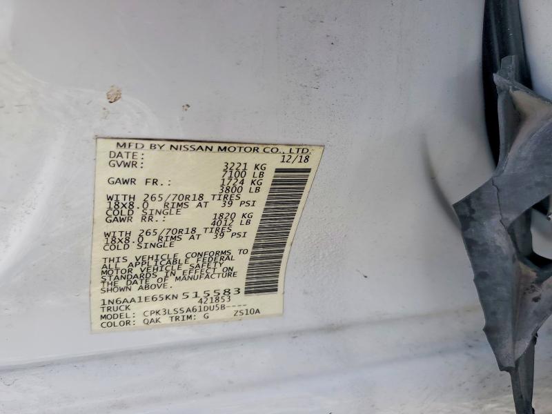 Продаж на аукціоні авто 2019 Nissan Titan, vin: 1N6AA1E65KN515583, номер лоту: 55374946