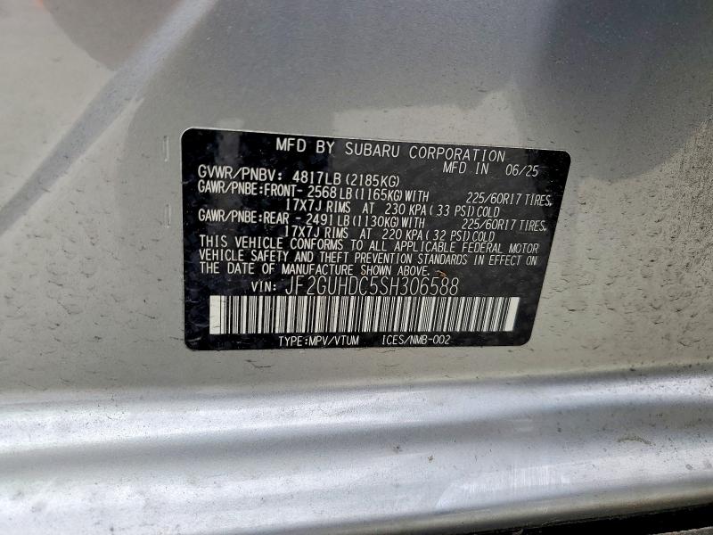 Aukcja sprzedaży 2025 Subaru Crosstrek, vin: JF2GUHDC5SH306588, numer aukcji: 52437146