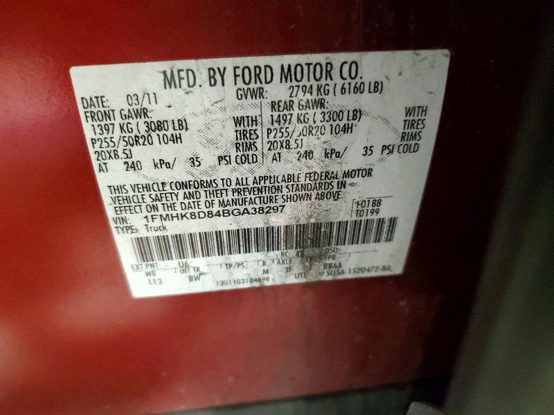 Продажа на аукционе авто 2011 Ford Explorer, vin: 1FMHK8D84BGA38297, номер лота: 55359916