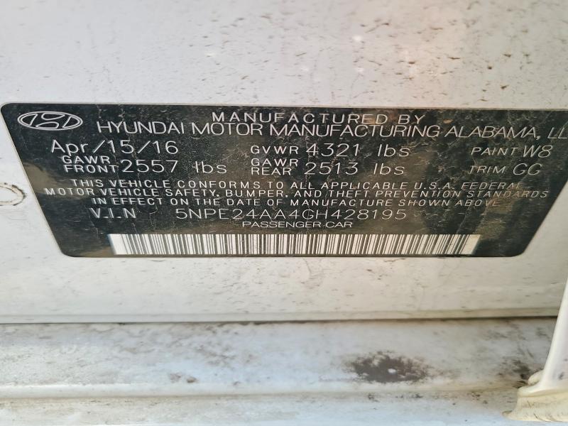 Продаж на аукціоні авто 2016 Hyundai Sonata, vin: 5NPE24AA4GH428195, номер лоту: 53057656