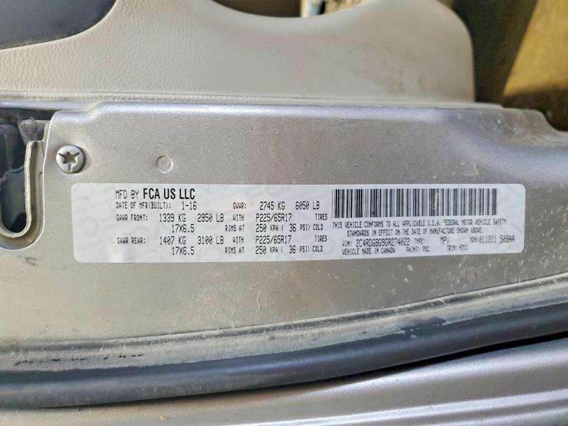 Продажа на аукционе авто 2016 Dodge Grand Caravan, vin: 2C4RDGBG9GR274022, номер лота: 52467306