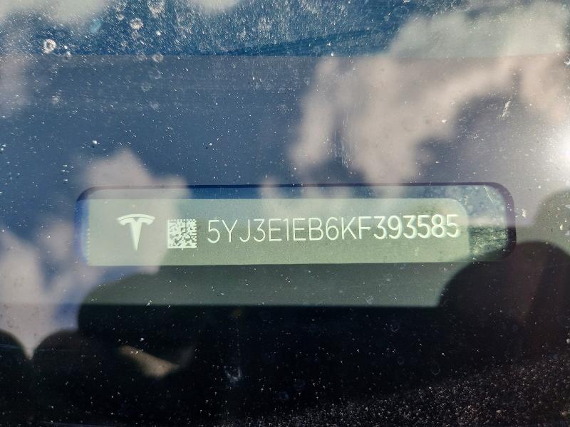 Продаж на аукціоні авто 2019 Tesla Model 3, vin: 5YJ3E1EB6KF393585, номер лоту: 53546046