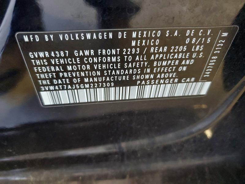 Продажа на аукционе авто 2016 Volkswagen Jetta, vin: 3VW4T7AJ5GM227309, номер лота: 53027756