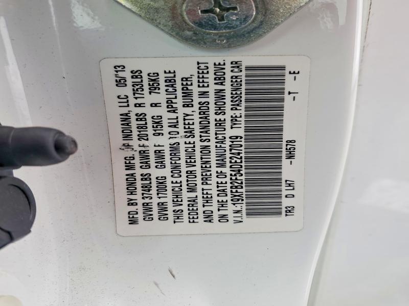 Продажа на аукционе авто 2013 Honda Civic, vin: 19XFB2F54DE247019, номер лота: 53131836