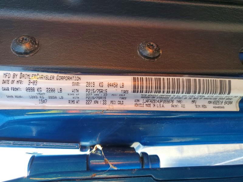 Продажа на аукционе авто 2003 Jeep Wrangler / Tj, vin: 1J4FA29143P355676, номер лота: 52880766