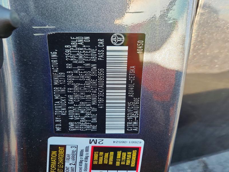 Продаж на аукціоні авто 2010 Toyota Camry, vin: 4T1BF3EK7AU095956, номер лоту: 54837446