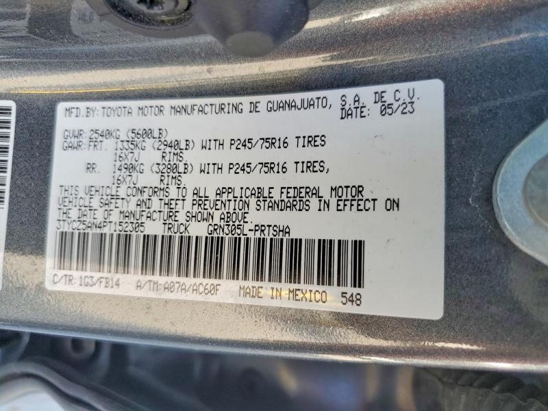 2023 Toyota Tacoma მანქანა იყიდება აუქციონზე, vin: 3TYCZ5AN4PT152305, აუქციონის ნომერი: 51952496