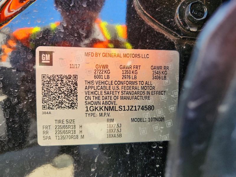 Продаж на аукціоні авто 2018 Gmc Acadia, vin: 1GKKNMLS1JZ174580, номер лоту: 52950416