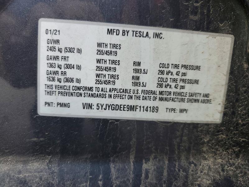 Продажа на аукционе авто 2021 Tesla Model Y, vin: 5YJYGDEE9MF114189, номер лота: 51472226