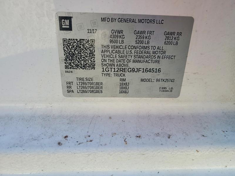 Aukcja sprzedaży 2018 Gmc Sierra, vin: 1GT12REG9JF164516, numer aukcji: 53030506