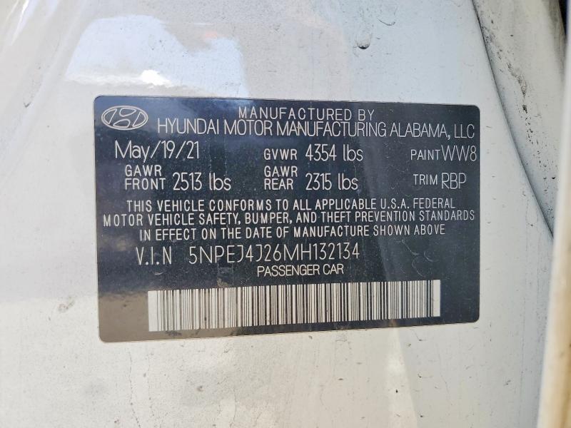 Aukcja sprzedaży 2021 Hyundai Sonata, vin: 5NPEJ4J26MH132134, numer aukcji: 51594316