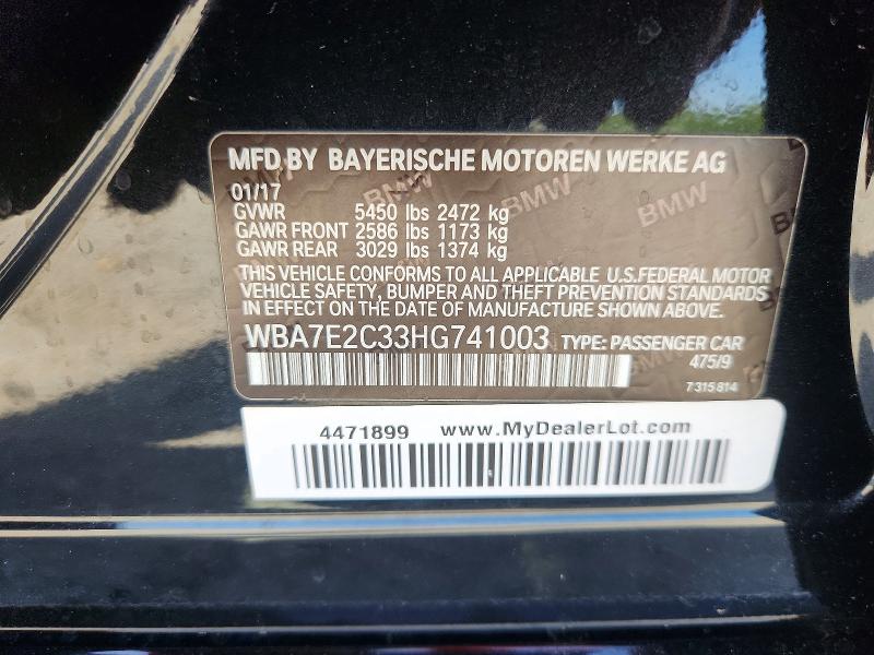 Продажа на аукционе авто 2017 Bmw 740, vin: WBA7E2C33HG741003, номер лота: 52493746