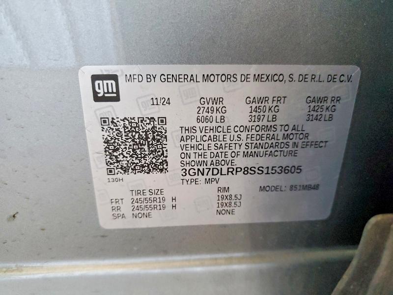Продажа на аукционе авто 2025 Chevrolet Equinox, vin: 3GN7DLRP8SS153605, номер лота: 52167056