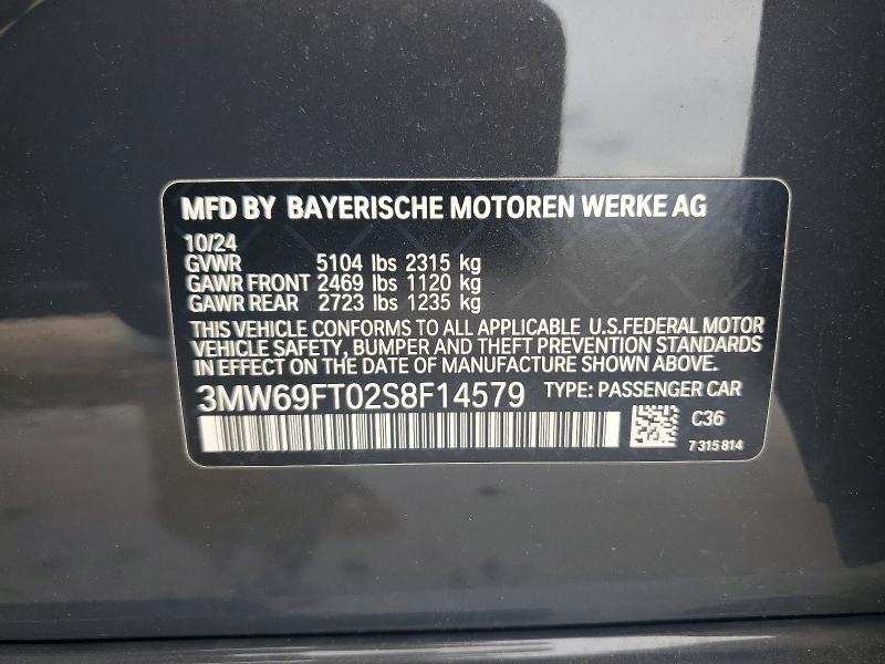 Aukcja sprzedaży 2025 Bmw M340xi, vin: 3MW69FT02S8F14579, numer aukcji: 52690876