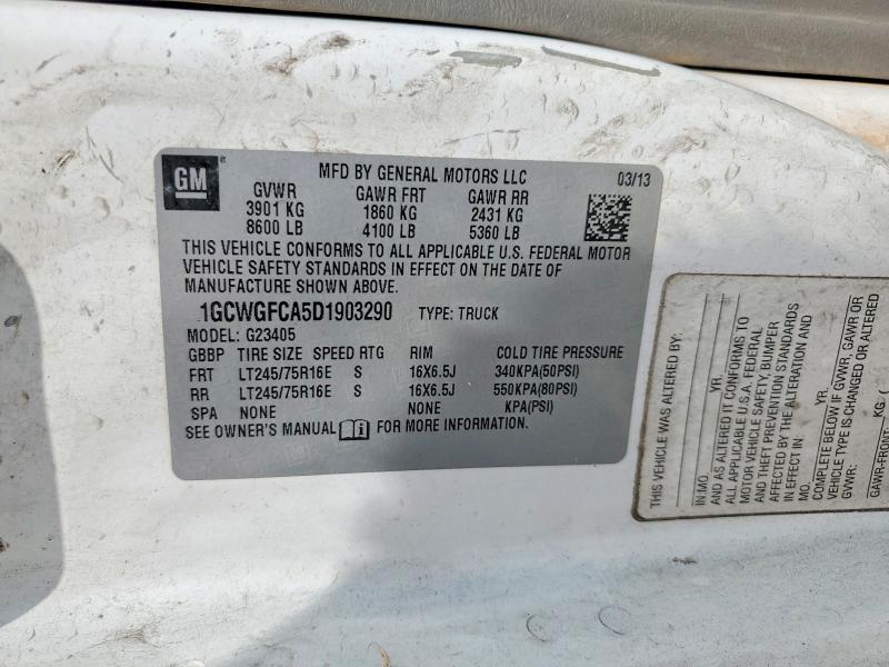 Aukcja sprzedaży 2013 Chevrolet Express G2500, vin: 1GCWGFCA5D1903290, numer aukcji: 54438566