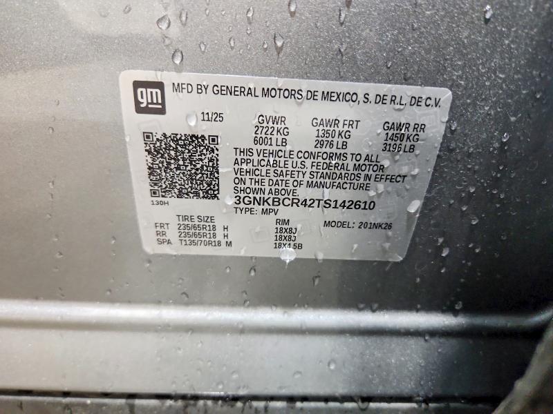 Продаж на аукціоні авто 2026 Chevrolet Blazer, vin: 3GNKBCR42TS142610, номер лоту: 54340196
