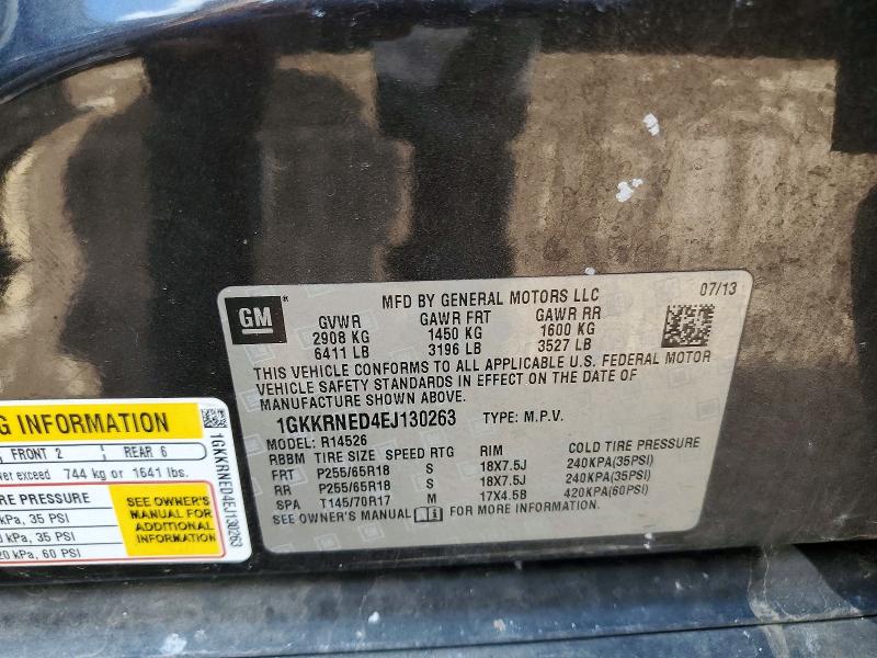 Aukcja sprzedaży 2014 Gmc Acadia, vin: 1GKKRNED4EJ130263, numer aukcji: 51130526