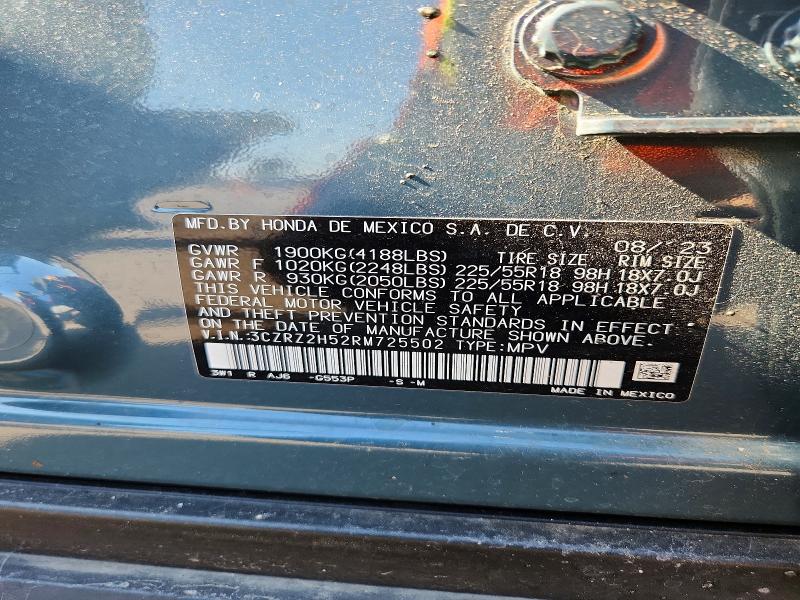 52200026 :رقم المزاد ، 3CZRZ2H52RM725502 vin ، 2024 Honda Hr-v مزاد بيع