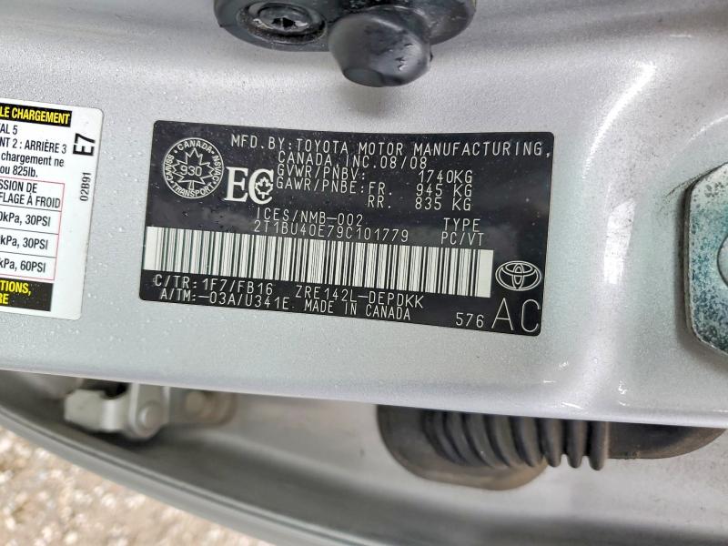 52146726 :رقم المزاد ، 2T1BU40E79C101779 vin ، 2009 Toyota Corolla مزاد بيع