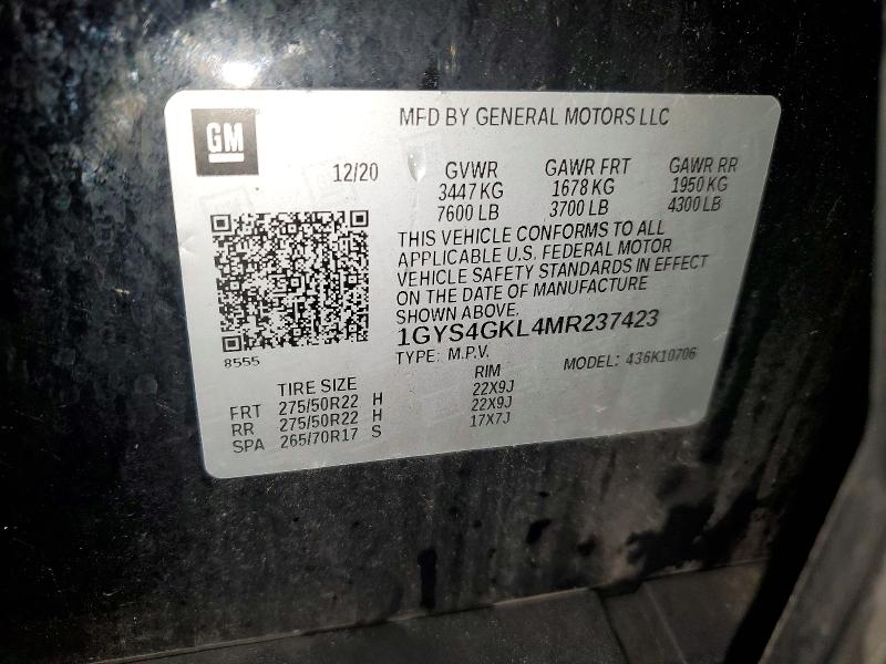 Продажа на аукционе авто 2021 Cadillac Escalade, vin: 1GYS4GKL4MR237423, номер лота: 52179356