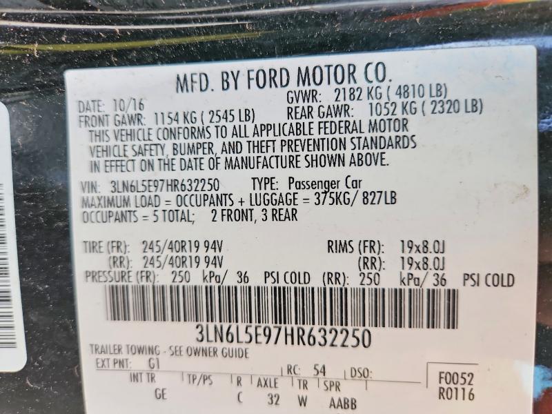 54331266 :رقم المزاد ، 3LN6L5E97HR632250 vin ، 2017 Lincoln Mkz مزاد بيع