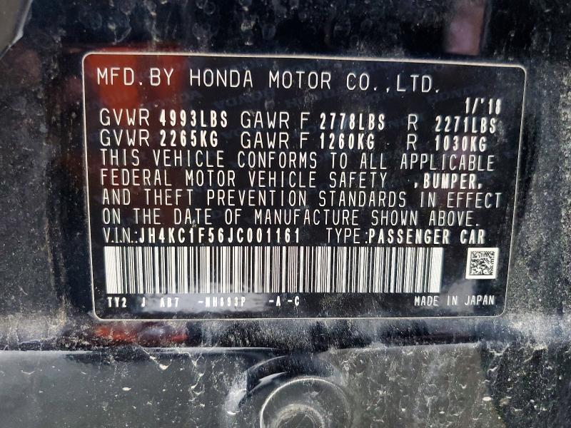 2018 Acura Rlx მანქანა იყიდება აუქციონზე, vin: JH4KC1F56JC001161, აუქციონის ნომერი: 54475336