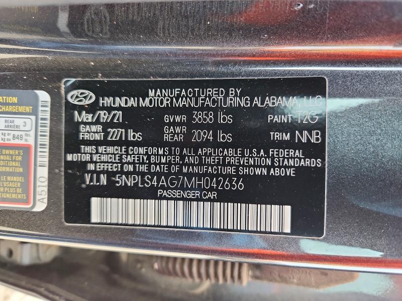 Продажа на аукционе авто 2021 Hyundai Elantra, vin: 5NPLS4AG7MH042636, номер лота: 52553886