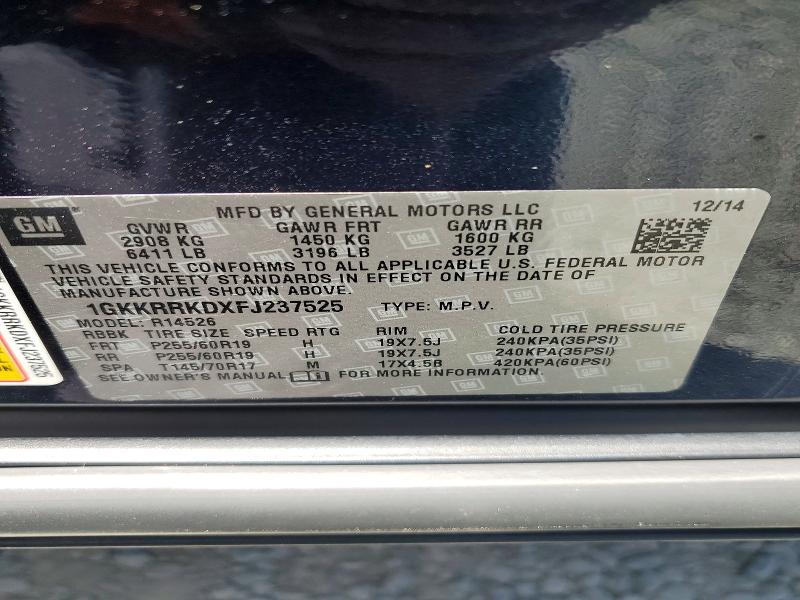 Продажа на аукционе авто 2015 Gmc Acadia, vin: 1GKKRRKDXFJ237525, номер лота: 53815046