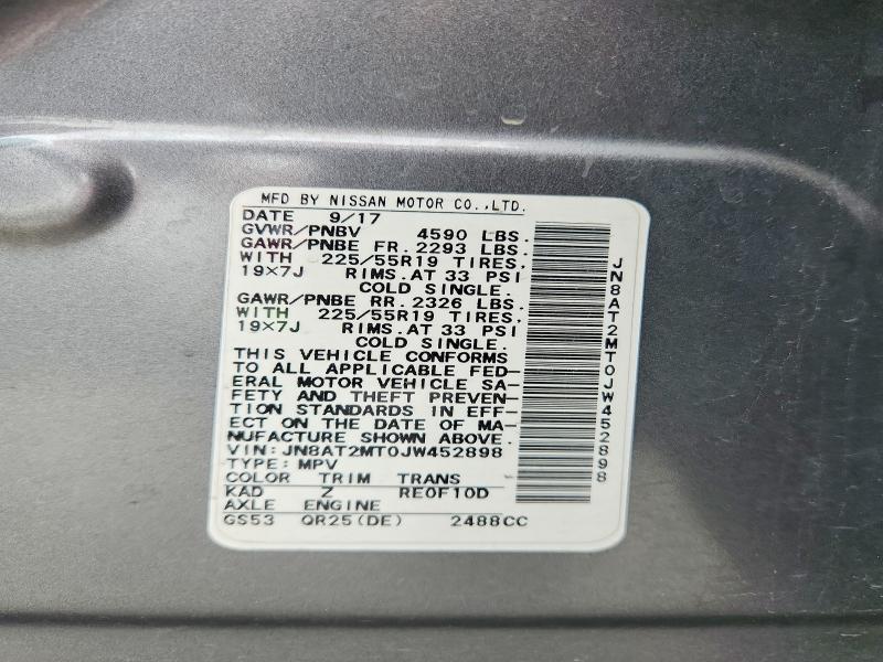 Продажа на аукционе авто 2018 Nissan Rogue, vin: JN8AT2MT0JW452898, номер лота: 53741876
