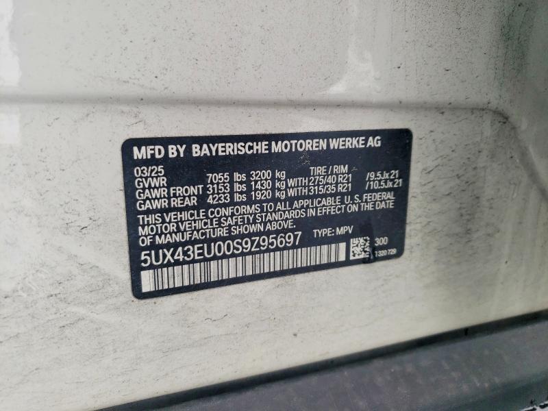 Aukcja sprzedaży 2025 Bmw X5, vin: 5UX43EU00S9Z95697, numer aukcji: 52843136