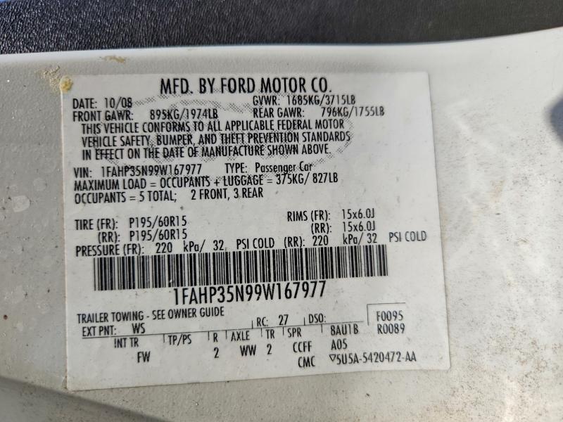 Продажа на аукционе авто 2009 Ford Focus, vin: 1FAHP35N99W167977, номер лота: 52900656