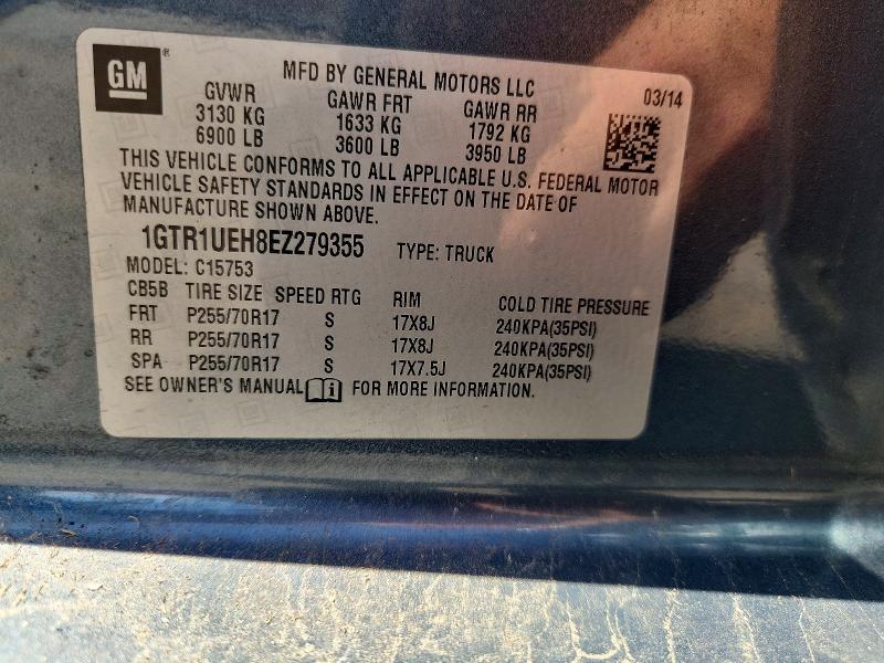 2014 Gmc Sierra მანქანა იყიდება აუქციონზე, vin: 1GTR1UEH8EZ279355, აუქციონის ნომერი: 53872206