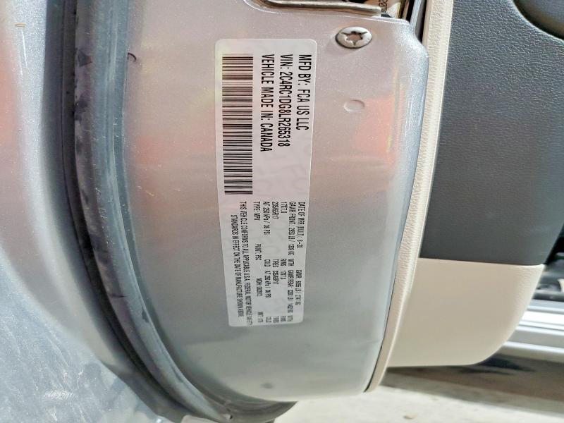 54289556 :رقم المزاد ، 2C4RC1DG8LR265318 vin ، 2020 Chrysler Voyager مزاد بيع