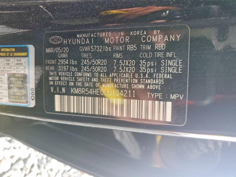 2020 Hyundai Palisade მანქანა იყიდება აუქციონზე, vin: KM8R54HE0LU134211, აუქციონის ნომერი: 54295256