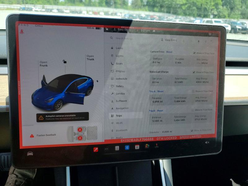 52885136 :رقم المزاد ، 5YJ3E1EA0LF796888 vin ، 2020 Tesla Model 3 مزاد بيع
