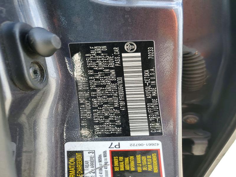 Продажа на аукционе авто 2013 Toyota Camry, vin: 4T1BF1FK8DU647830, номер лота: 54873416