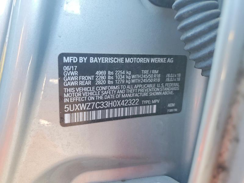 Aukcja sprzedaży 2017 Bmw X3, vin: 5UXWZ7C33H0X42322, numer aukcji: 51779086