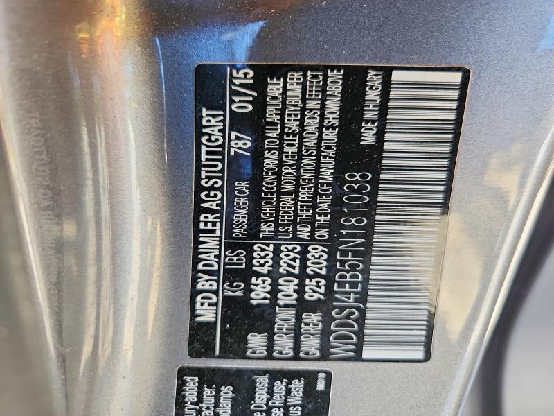 52968846 :رقم المزاد ، WDDSJ4EB5FN181038 vin ، 2015 Mercedes-benz Cla مزاد بيع