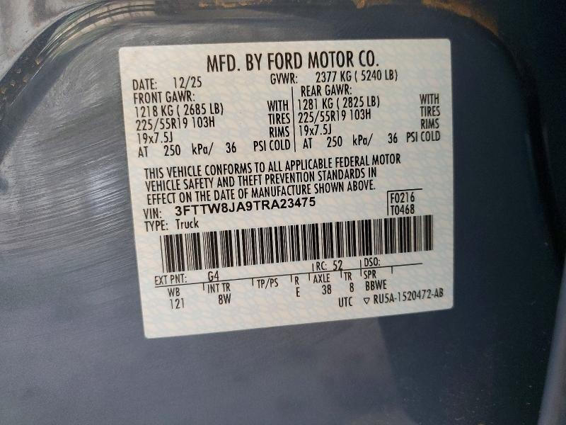 Продаж на аукціоні авто 2026 Ford Maverick, vin: 3FTTW8JA9TRA23475, номер лоту: 55275606