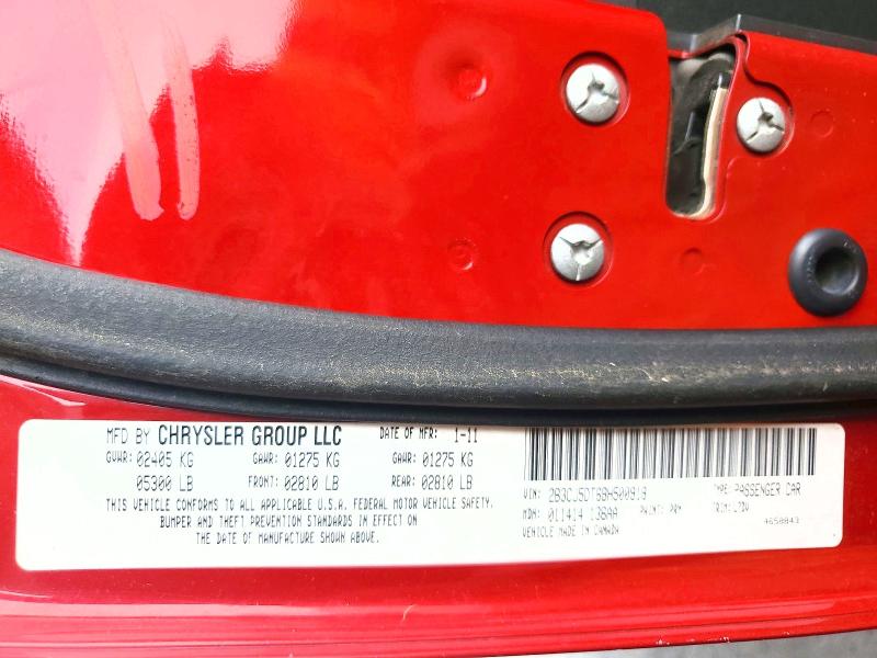 2011 Dodge Challenger მანქანა იყიდება აუქციონზე, vin: 2B3CJ5DT6BH500918, აუქციონის ნომერი: 54442526