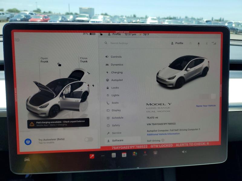 Продаж на аукціоні авто 2023 Tesla Model Y, vin: 7SAYGAEE1PF788522, номер лоту: 52931566