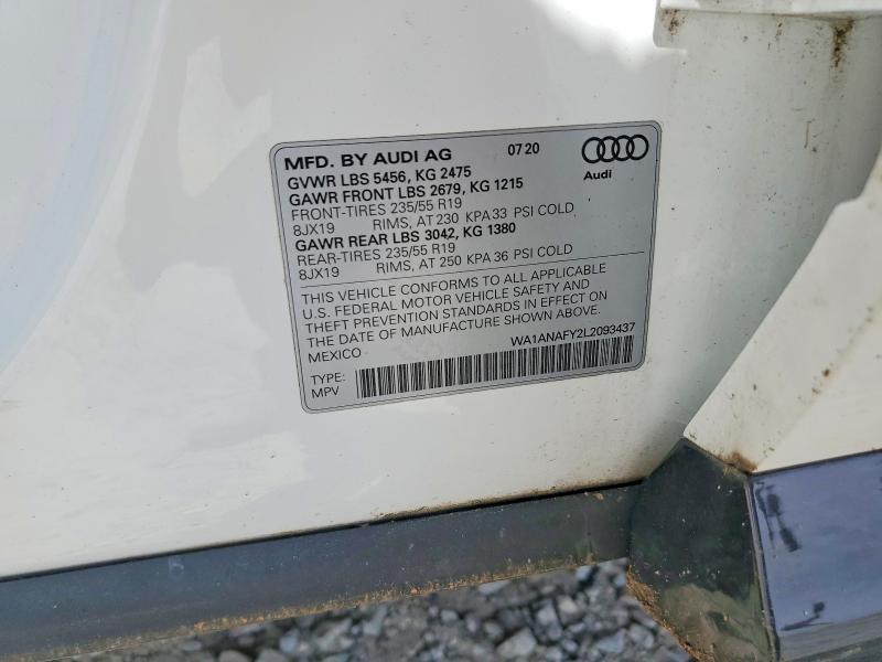 Aukcja sprzedaży 2020 Audi Q5, vin: WA1ANAFY2L2093437, numer aukcji: 53231226