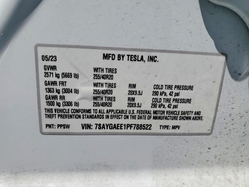 Продаж на аукціоні авто 2023 Tesla Model Y, vin: 7SAYGAEE1PF788522, номер лоту: 52931566
