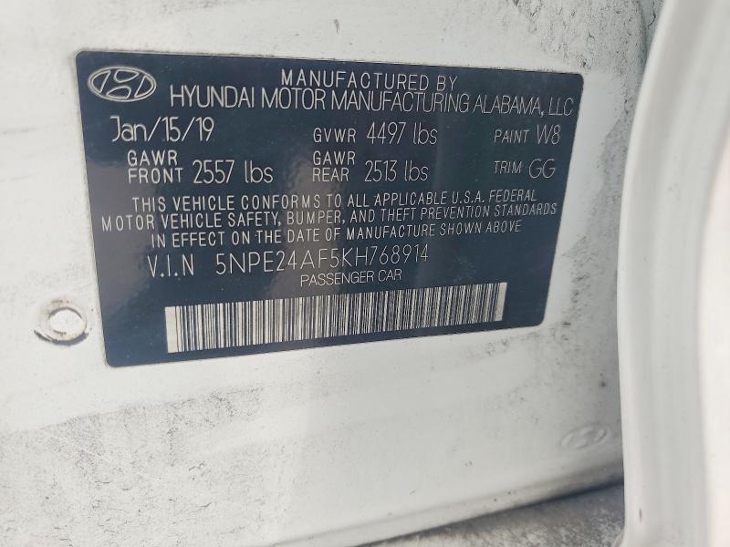 Продажа на аукционе авто 2019 Hyundai Sonata, vin: 5NPE24AF5KH768914, номер лота: 54533596