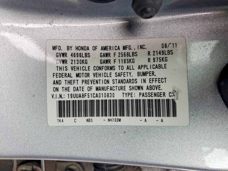 Aukcja sprzedaży 2012 Acura Tl, vin: 19UUA8F51CA010830, numer aukcji: 53126926